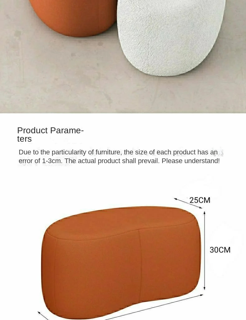 Fashion Curved Seat Cushion Ottoman Dressing Makeup Shoe Stool Pouf Soft Fleece Bench Adutls Baby Kids Gift Home Decor Furniture