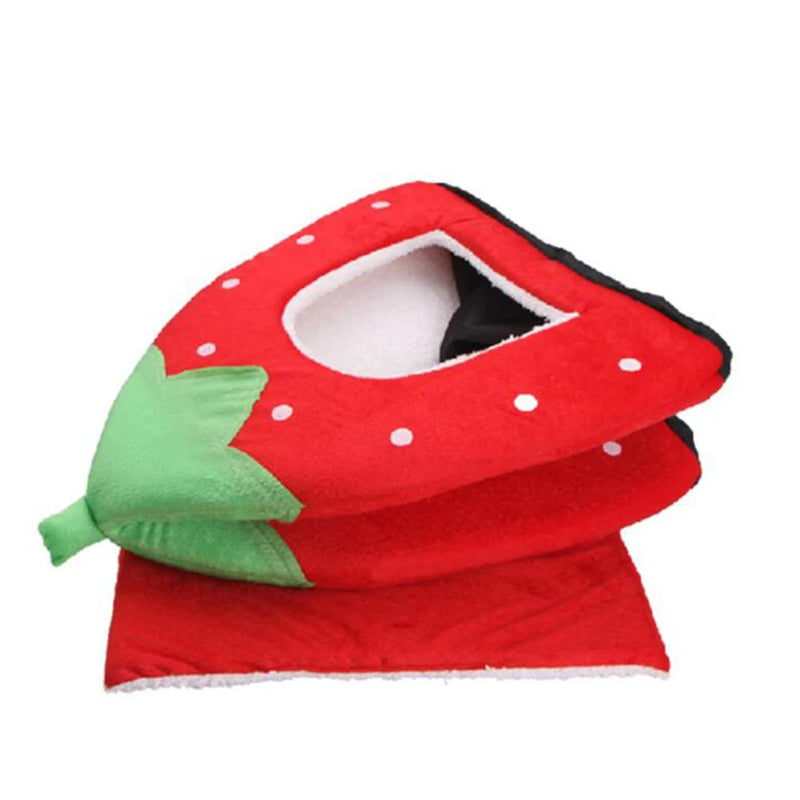 Foldable Pet House Strawberry Cat Bed Entrance Pet Puppy Cave Sofa Cat Tent Sleeping Bed for Cats Dog