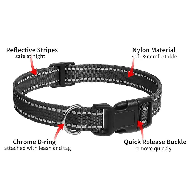 PaiPaitek 1Pcs Replacement Shock Collar,Adjustable Dog Collar with Quick Release Buckle Nylon Collar for Small Medium Large Dog