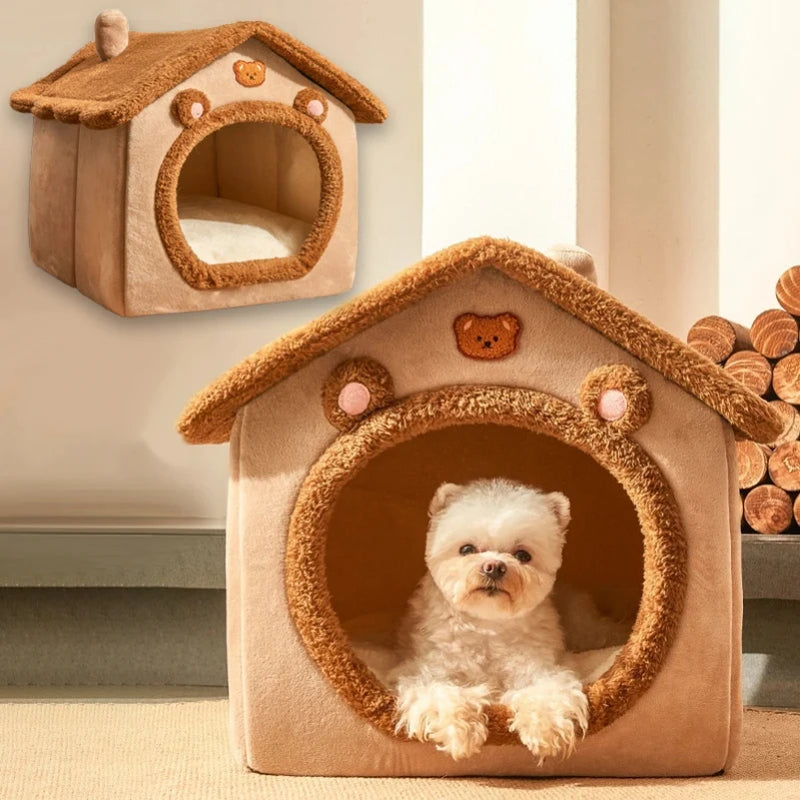 Pet Supplies Bed House Foldable Pet House Removable Washable Cat House Puppy Cave Sofa for Small Dogs and Small and Medium Cats