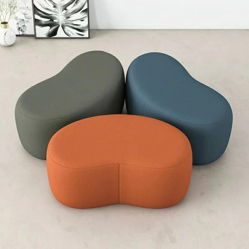 Fashion Curved Seat Cushion Ottoman Dressing Makeup Shoe Stool Pouf Soft Fleece Bench Adutls Baby Kids Gift Home Decor Furniture
