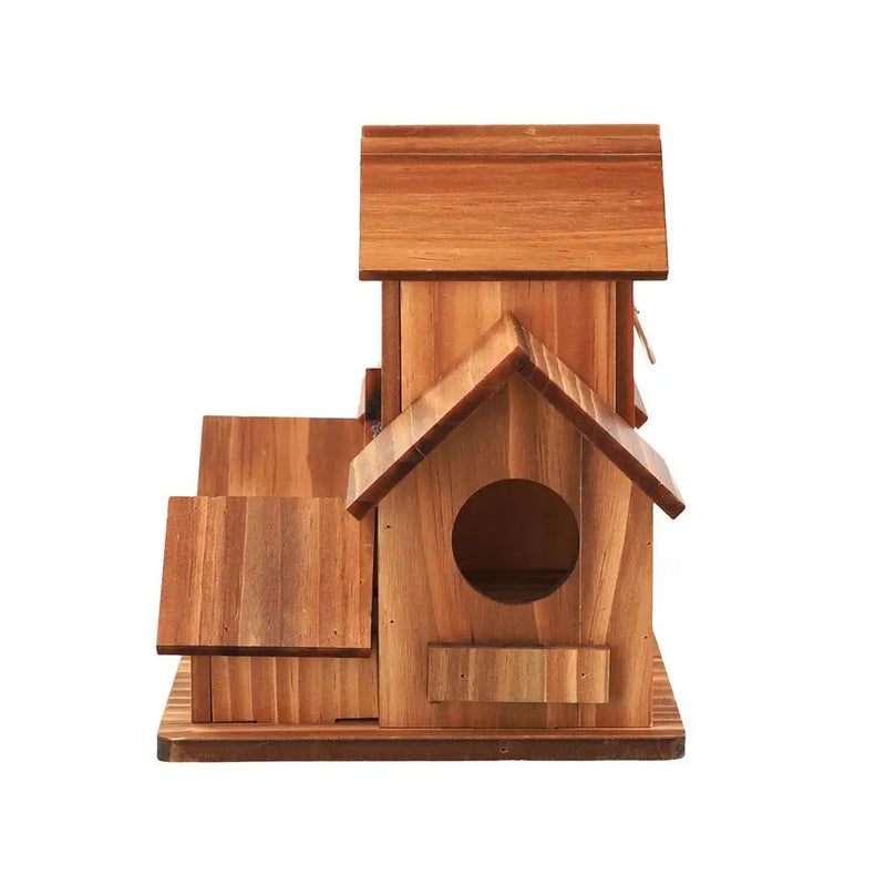 Bird House Room Wood Families Bluebird Finch Hanging Birdhouse For Garden Waterproof And Wear-resistant Pet Supplies