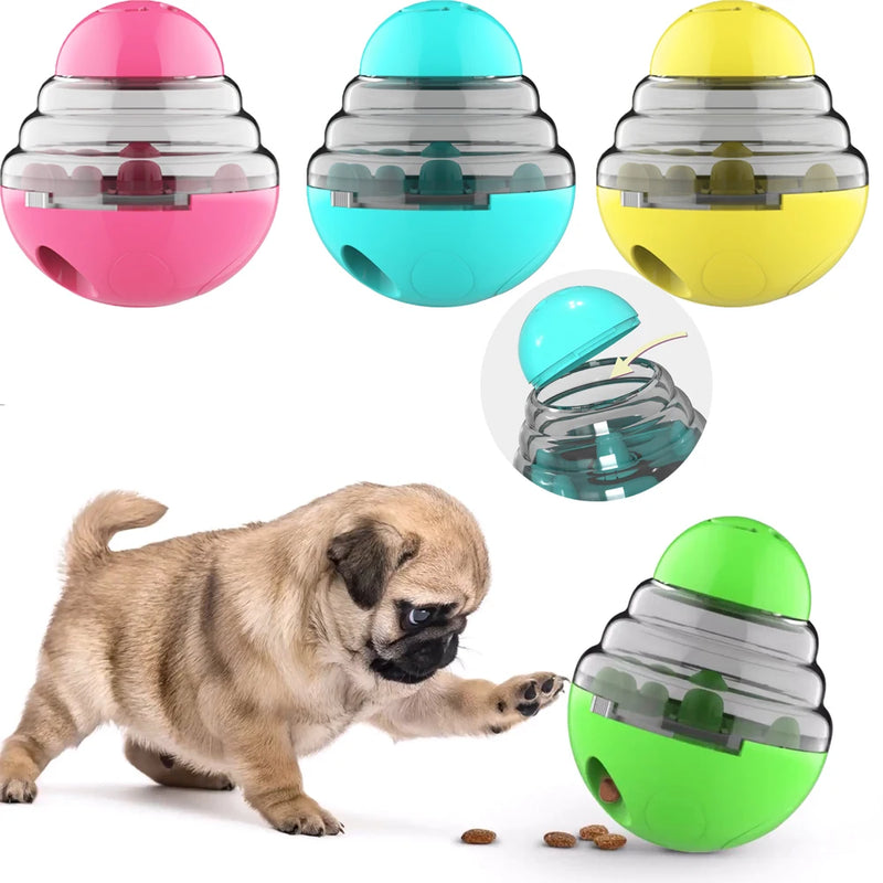 Tumbler Treat Dog Toy Food Dispensing Plastic Puppy Playing Toy Training Snack Storage Pet Plaything For Small Dog Cat Chihuahua