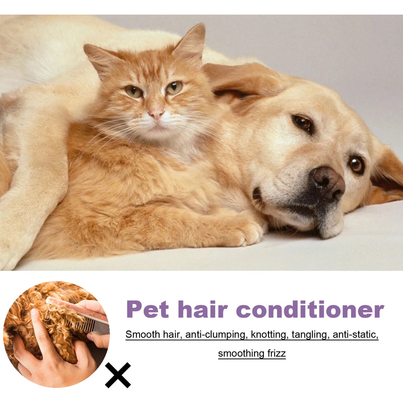 Pet Hair Conditioner Moisturizes Dry Coats, Reduces Shedding Long-Lasting Smoothness Adds Shine & Softness Enhances Coat Health