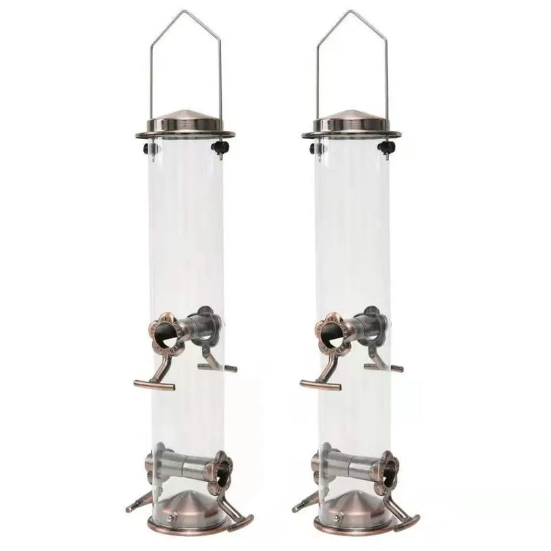Pet Supplies Metal Bird Feeder Automatic Transparent Bird Food Dispenser Waterproof Large Capacity Bird Feeding Bowl Outdoor