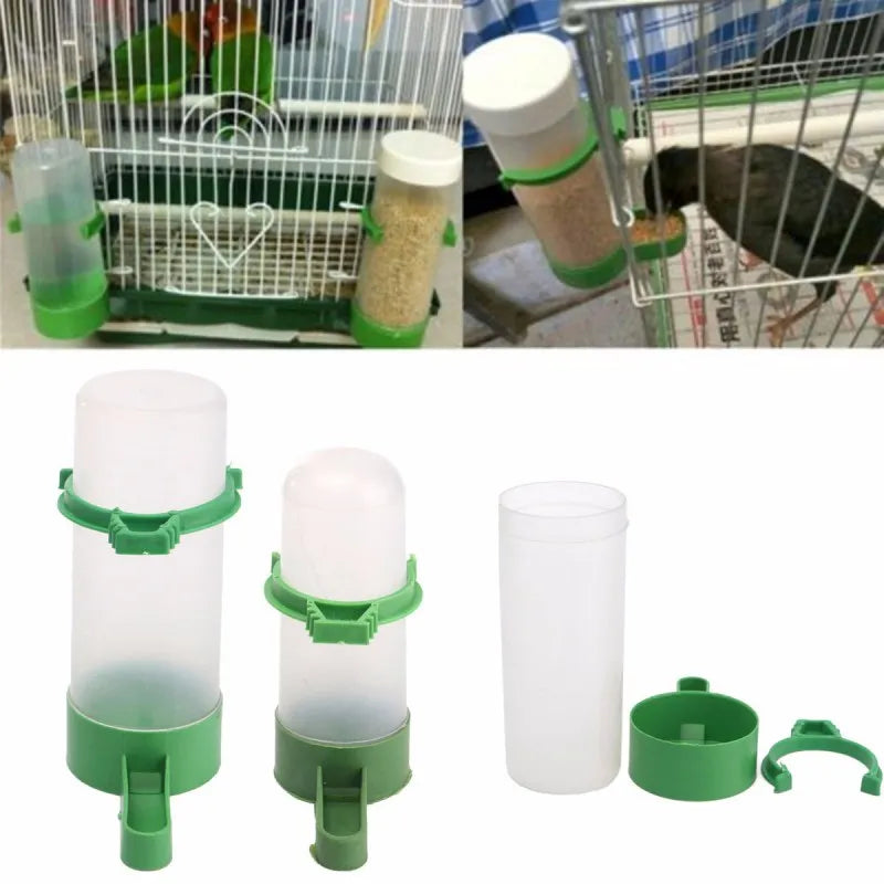 4pcs Bird Feeder Plastic Food Water Feeding Automatic Drinker Parrot Pet Parrot Drinking Cup Bowls Bird Supplies Accessories M/L