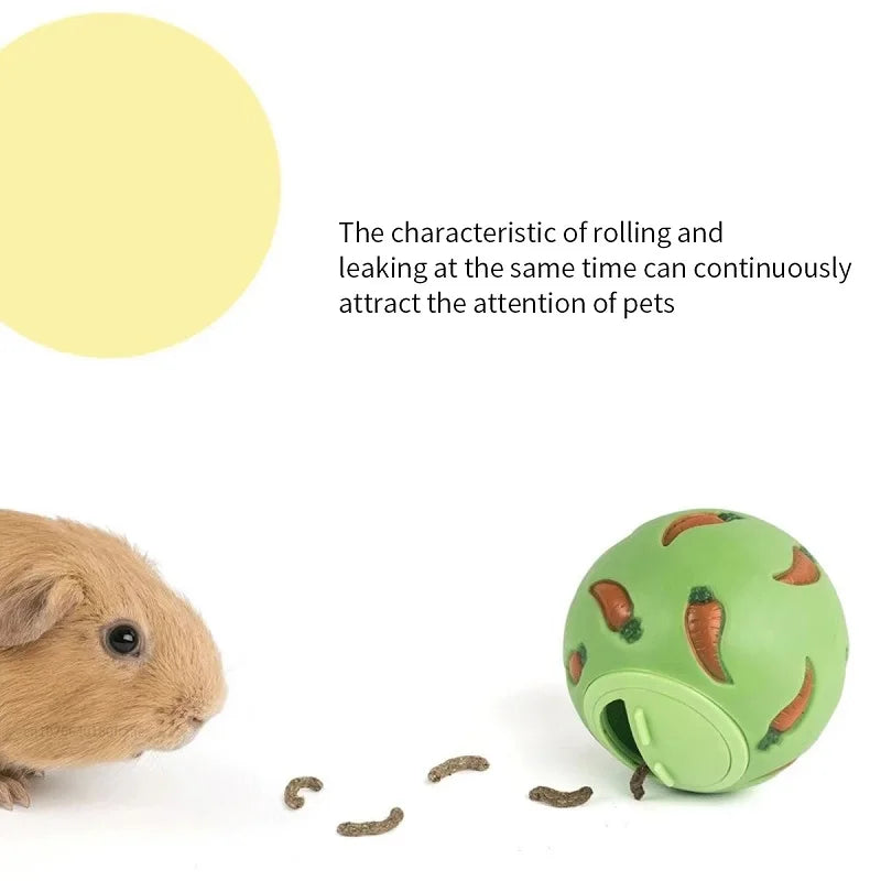 Rabbit Treat Ball Pet Slow Feeder Interactive Bunny Toy Snack Toy Ball Bite Resistant Feeding Toys Kitty Guinea Pig Cat Supplies