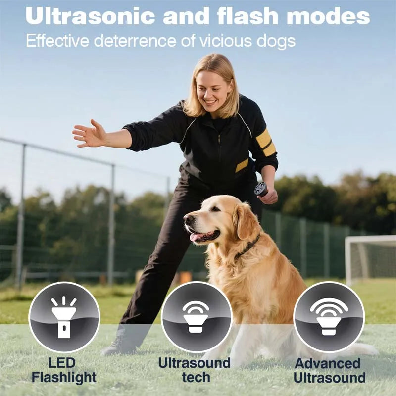 2025 NEW Pet Dog Repeller Ultrasonic Dog Training Device Rechargeable Anti Dog Bark Deterrent Device with LED Dogs Accessories