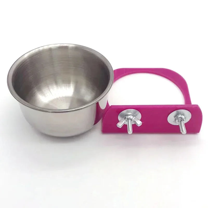 Stainless Steel Bird Water Drinker Feeder Pet Bird Supplies Dispenser Bottle Drinking Cup Bowls For Pet Parrot Cage Small Pets