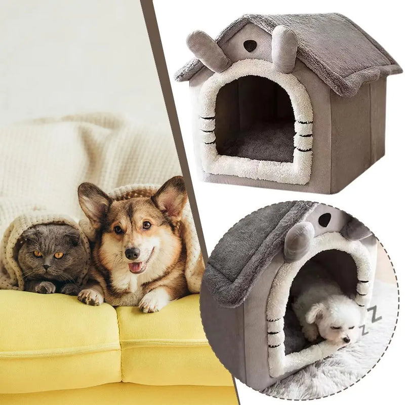 Pet Supplies Bed House Foldable Pet House Removable Washable Cat House Puppy Cave Sofa For Small Dogs And Small And Medium Cats