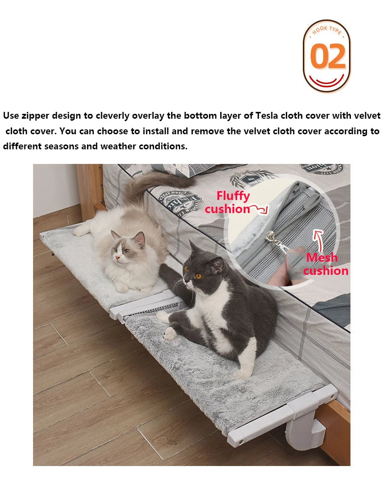Hanging Cat Bed Pet Beds for Bedside Hammock Hanging Window Kitten Nest Removable Cat Sleeping Bed and Furniture Pet Products
