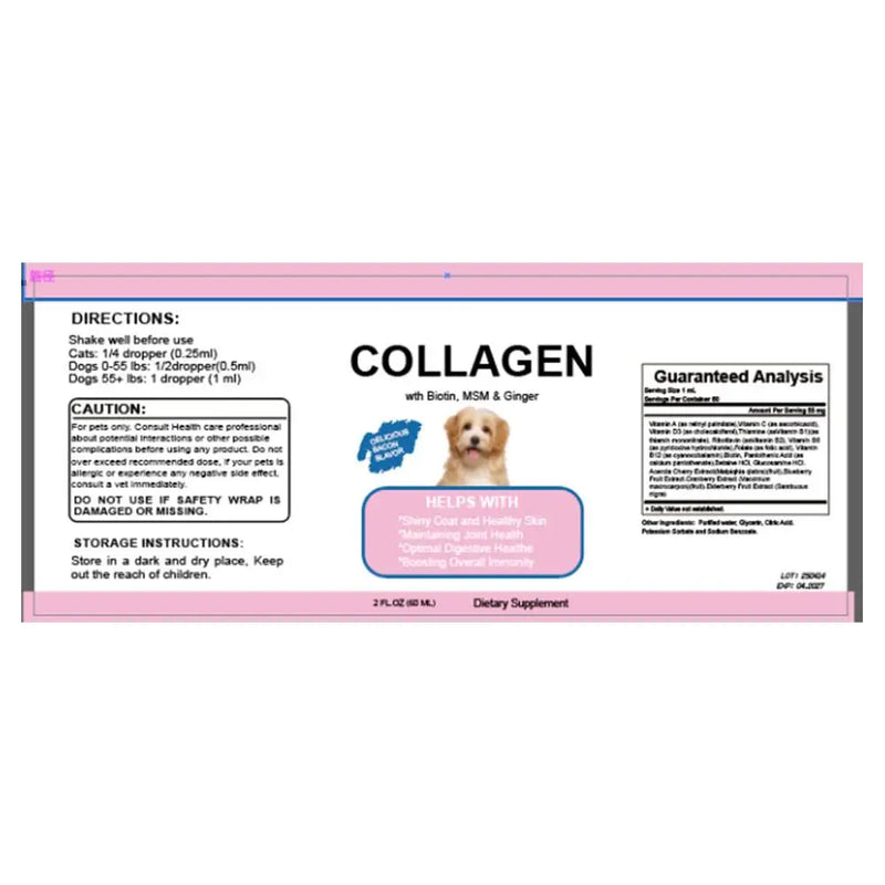 Pet Collagen Drops For Dogs And Cats Healthy Nutritional Supplement Protect Coat Enhance Body Condition Pet Nutritional Solution