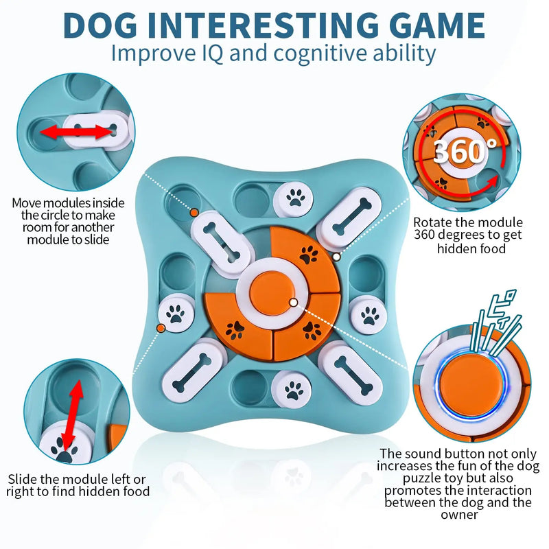 Interactive Puzzle Food Feeder for Small Big Pet Dogs  Slow Feeder IQ Training Mental Enrichment Game Toys Dog Treat Puzzle Disp
