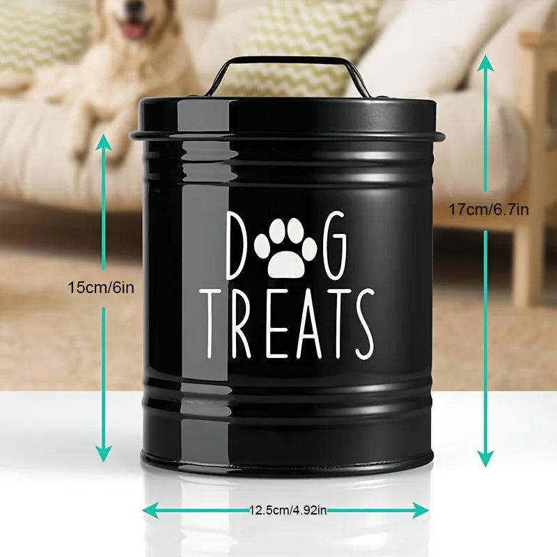 Metal Dog Treat Container Dog Food Storage Container Food Storage Container for Dogs Cats Pet Treat Jar Pet Supplies