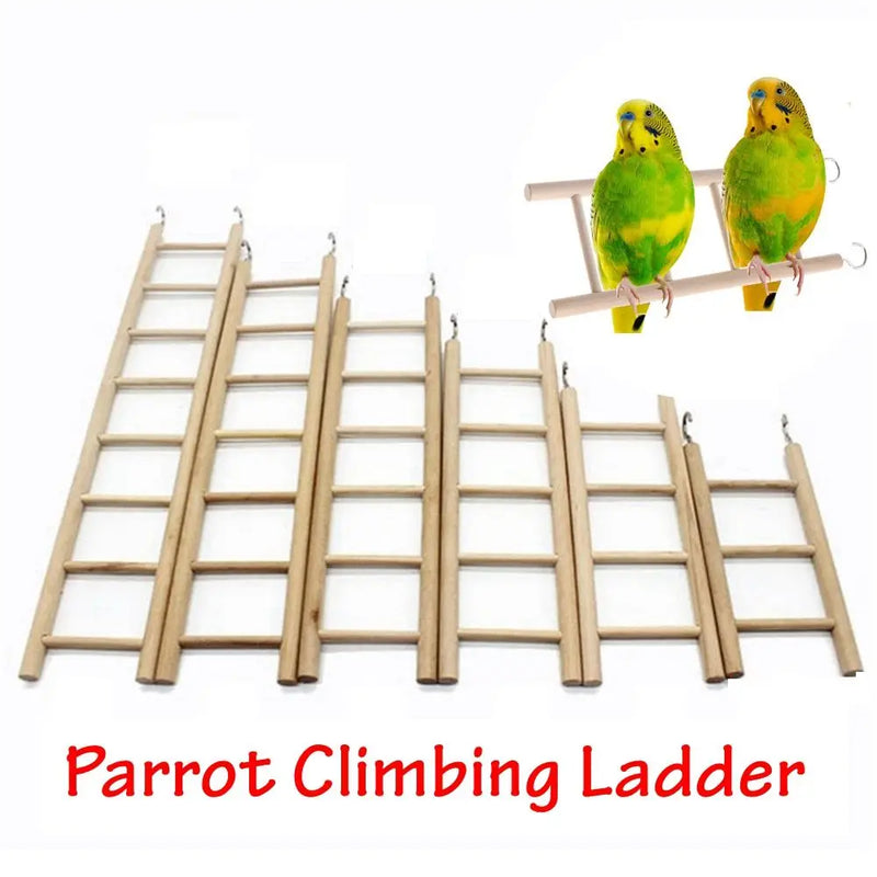 DIY HandCraft Birdcage Wood Parrot Toys Climbing Ladder Hamsters Toy Bird Supplies