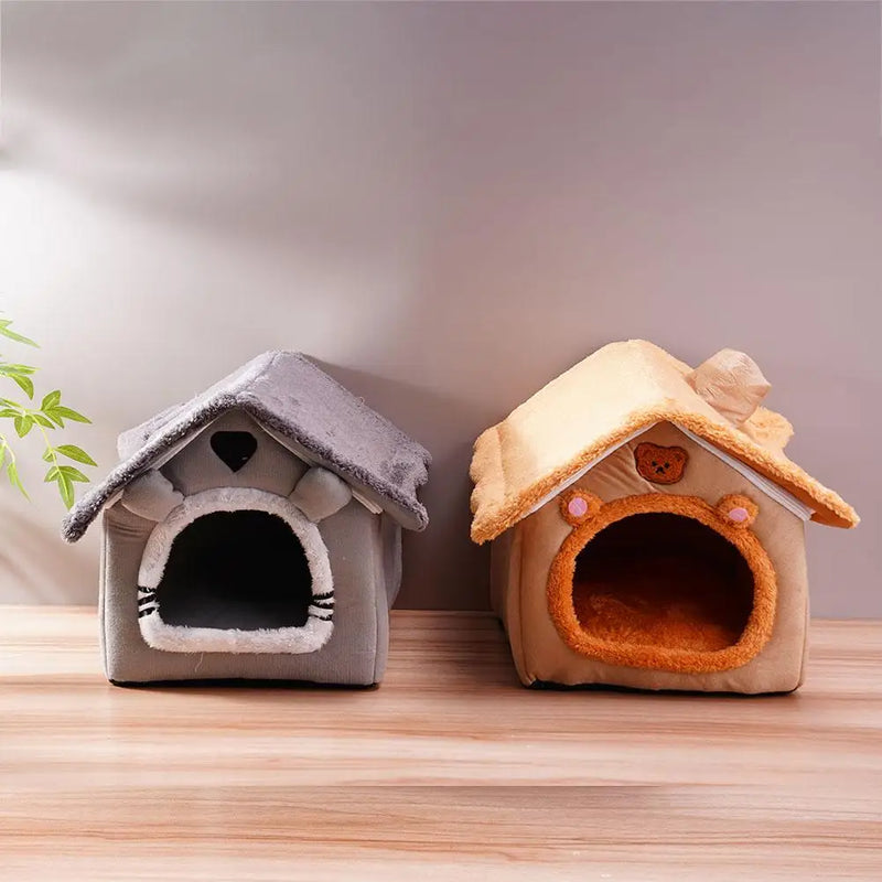 Foldable Sleeping Pet House Removable Washable Cat Cube Hide House Puppy Cave Sofa Pet Bed House for Small Dogs Medium Cats