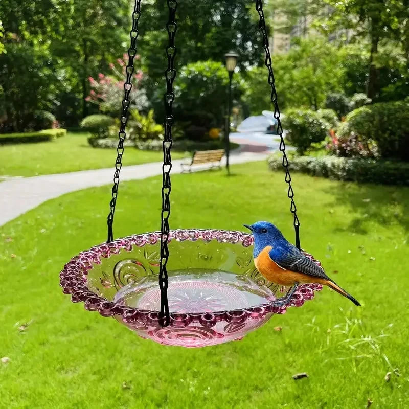 New Bird Flower Shaped Hanging Bird Feeder Birdbath For Garden Outdoor Decor Yard Farm Supplies Hummingbird Feeder Supplies A