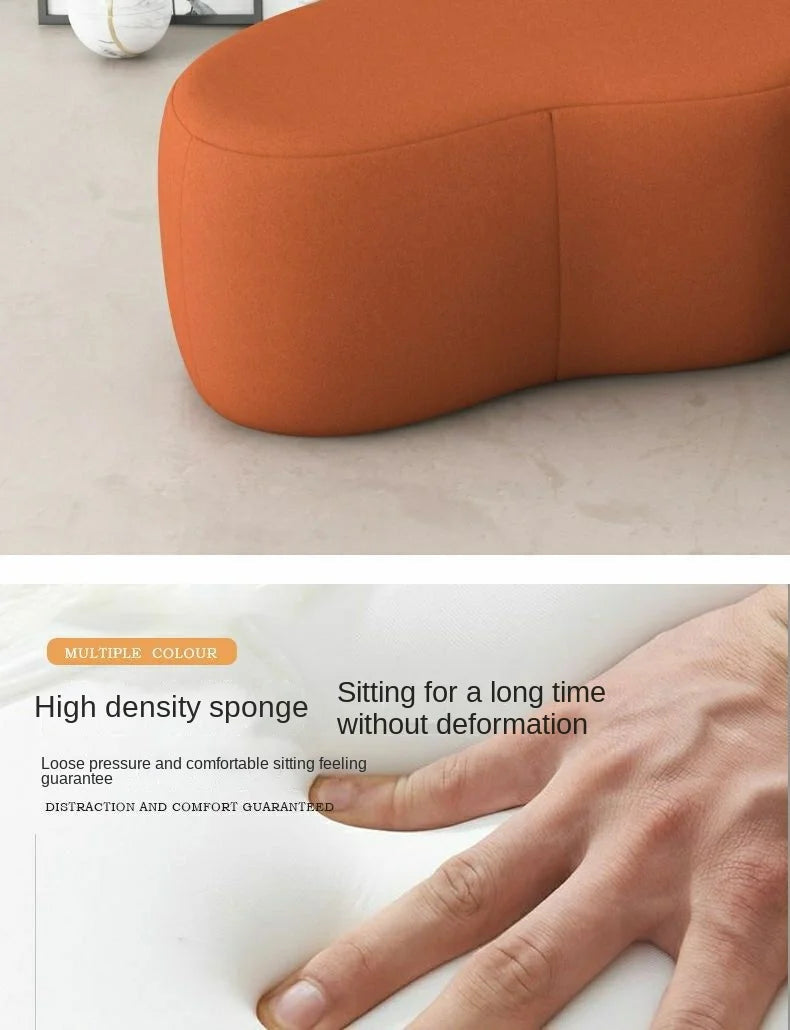 Fashion Curved Seat Cushion Ottoman Dressing Makeup Shoe Stool Pouf Soft Fleece Bench Adutls Baby Kids Gift Home Decor Furniture