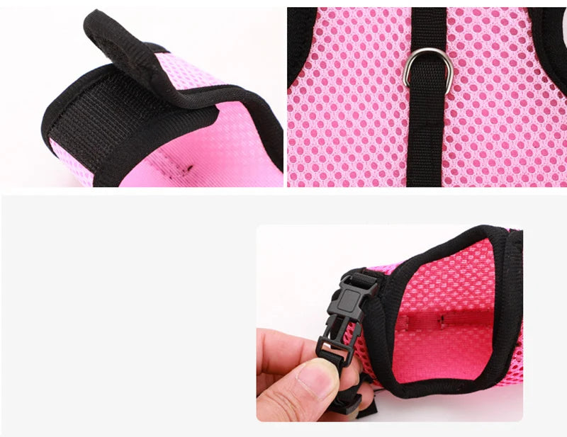 Mesh Breathable Pet leash Ferret Leash Set for Small Animals Rabbit Hamsters Summer Walking Pet Lead mascotas Accessories