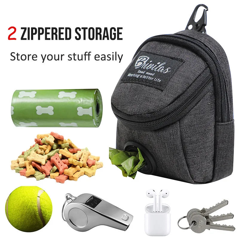Pet Dog Training Treat Bag Portable Outdoor Dog Treat Pouch Puppy Snack Reward Waist Bag Dog Poop Bag Dispenser Pet Accessories
