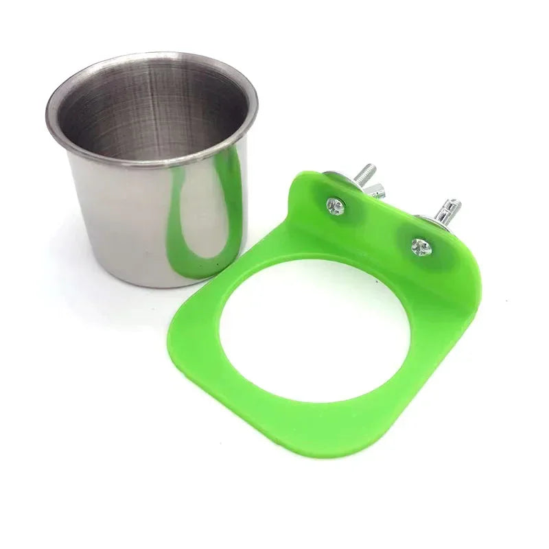 Stainless Steel Bird Water Drinker Feeder Pet Bird Supplies Dispenser Bottle Drinking Cup Bowls For Pet Parrot Cage Small Pets