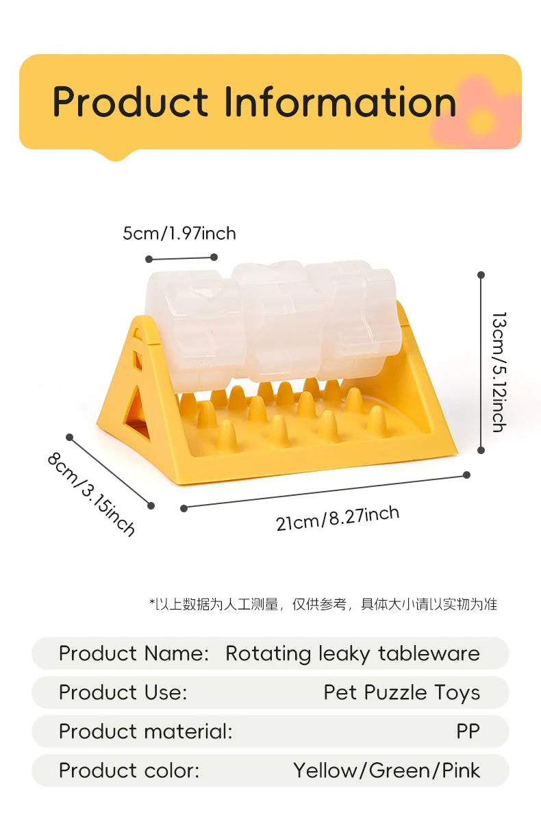 Pet Slow Feeder Dog Puzzle Feeder Treat Dispensing Toy for Dogs cats Training Interactive Rotating  Food Toys Fun Pet Supplies