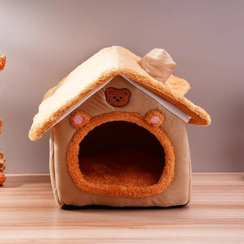 Foldable Sleeping Pet House Removable Washable Cat Cube Hide House Puppy Cave Sofa Pet Bed House for Small Dogs Medium Cats