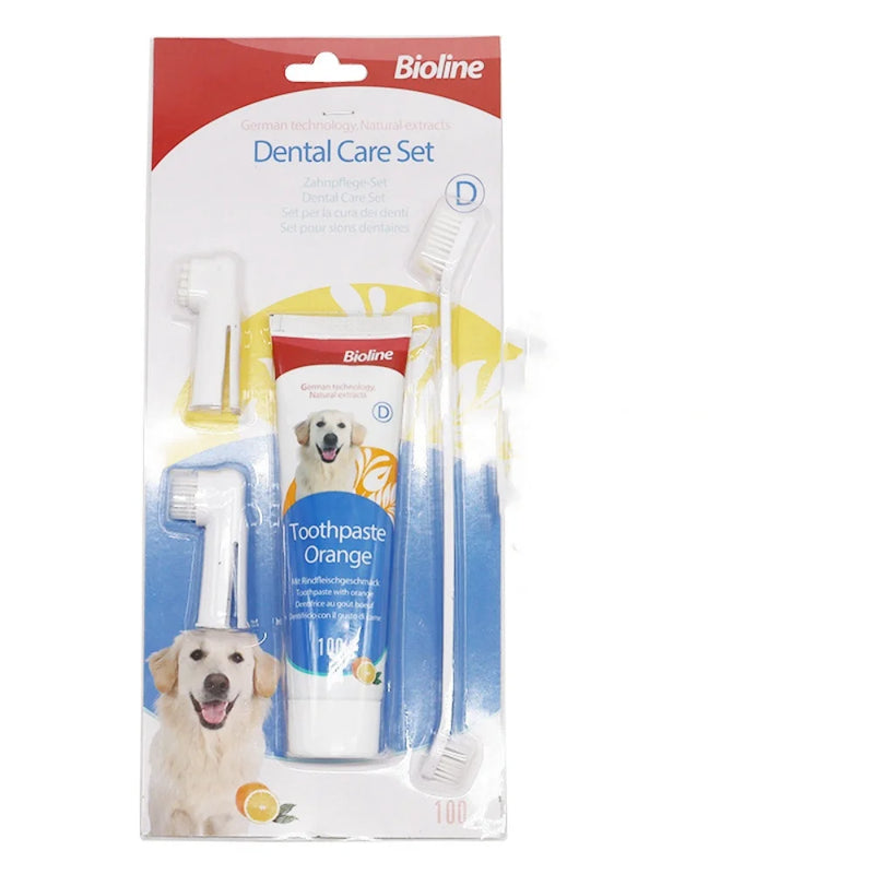 Pet Dog Toothpaste Beef, Chicken, Mint, Sweet Orange Flavors Oral Cleaning Care Fresh Breath Brushing Supplies for Pets