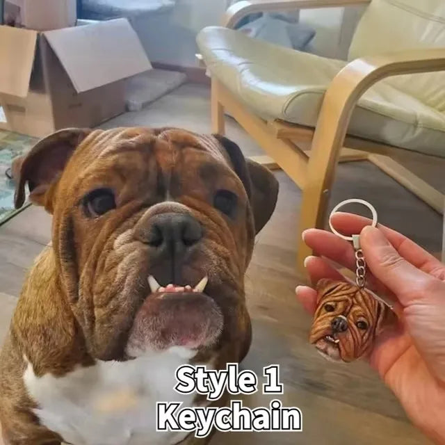 Personalized 3D Pet Portrait Pet Keychain Custom Dog Head Ornament Customized Pet Gift Pet Mini Sculpture Pet Lover Gift Ideas