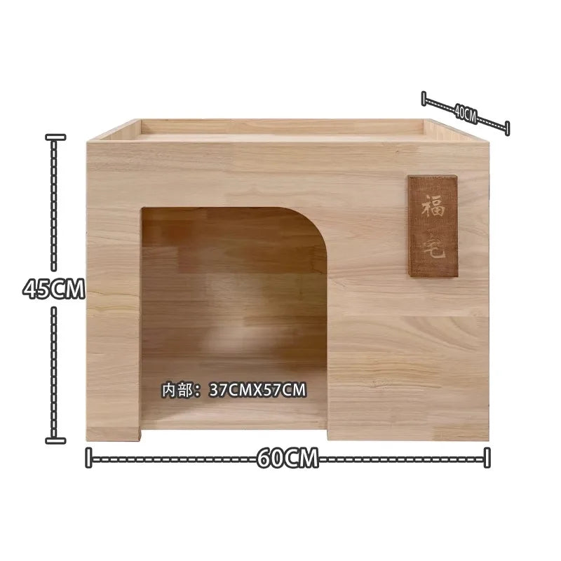 Pet Indoor Nest Durable Wooden Pet Furniture Supplies Lounge House Bed with Cushion Pad Cat Dog Home Decor Products Accessories