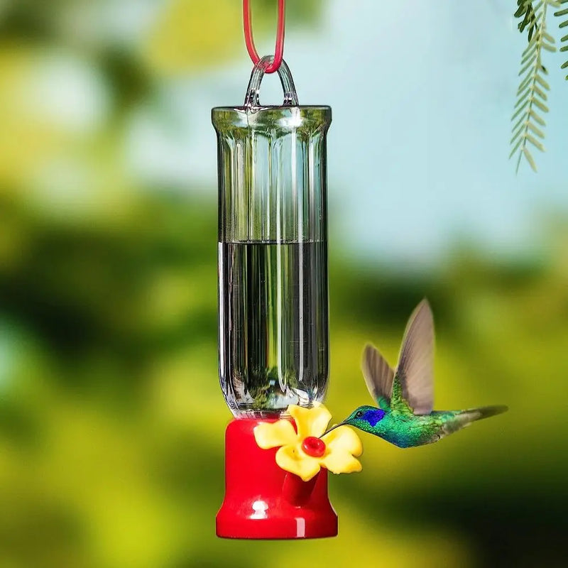 1Pc Portable Bird Water Feeders With Hanging Wires Transparent Plastic Leak-proof Hummingbird Feeding Bottle Bird Supplies