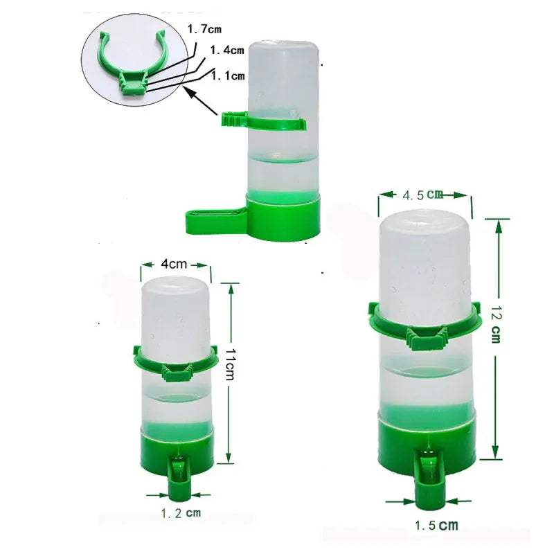 4pcs Bird Feeder Plastic Food Water Feeding Automatic Drinker Parrot Pet Parrot Drinking Cup Bowls Bird Supplies Accessories M/L