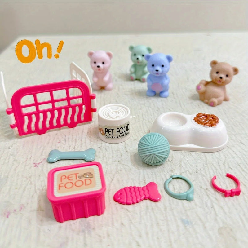 Children's Play House Toys Pet Toys Teddy Bears Pet Bathrooms Family Toys Little Girls Scene Toys Children's Gifts