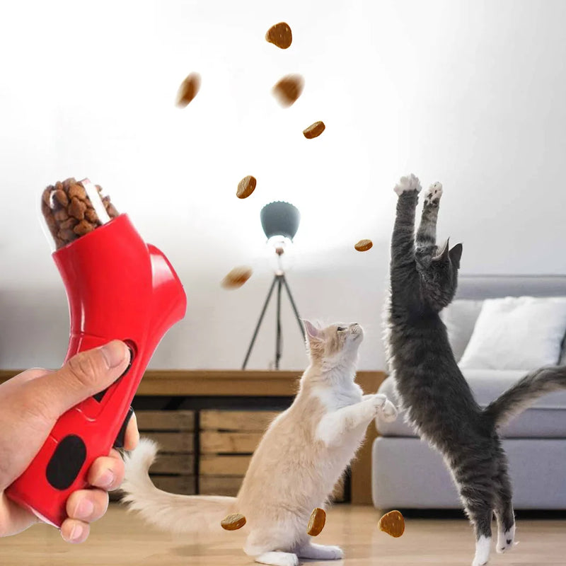Pet Food Feeding Training Equipment Interactive Food Dispenser Launcher Gun Pet Treat Launcher for Dog Cat Exercise Training