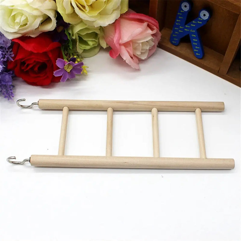 DIY HandCraft Birdcage Wood Parrot Toys Climbing Ladder Hamsters Toy Bird Supplies
