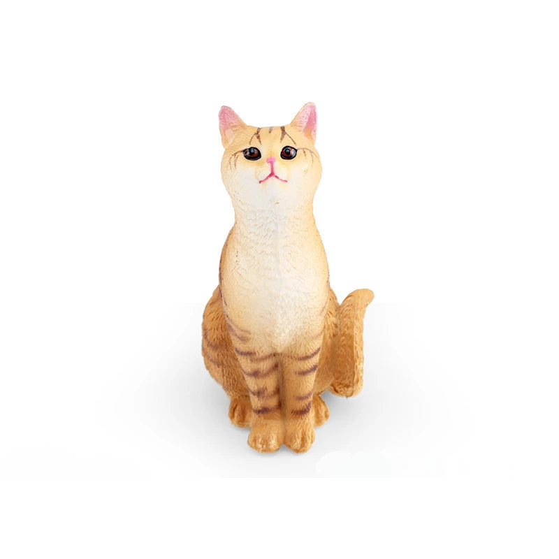 Simulation sitting posture orange cat model pet kitten desktop decoration Tabby Cat ornament