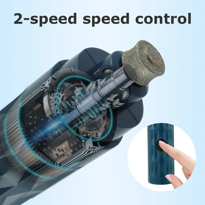 2 Speed Dog Nail Grinder With LED Light Rechargeable Powerful Electric Pet Nail Trimmer Painless Paws Grooming And Smoothing