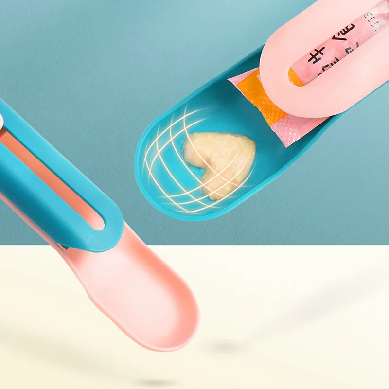 Pet Feed Spoon Food Scoop Cat Treat Bars Squeezer Cereal Dispenser Puppy Kitten Snack Liquid Food Scoop Kitty Treat Accessories