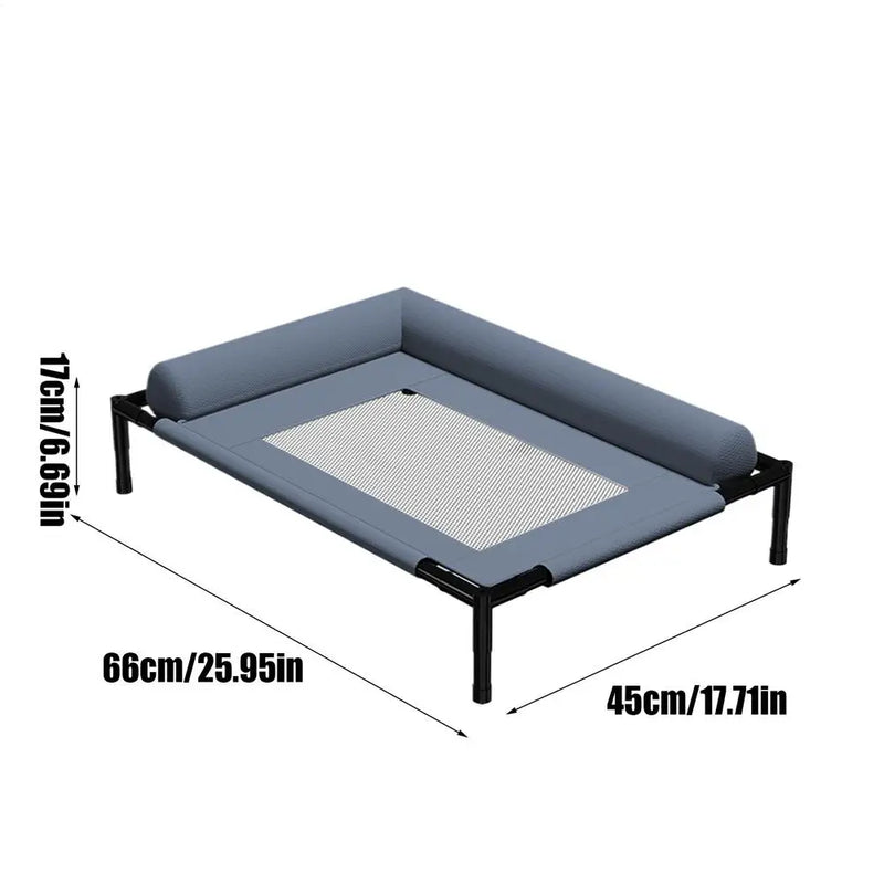 Dog Cot Outdoor Dog Bed With Pillow And Breathable Mesh Removable Pet Furniture For Cat Patio Sunbathing Travel Training Home