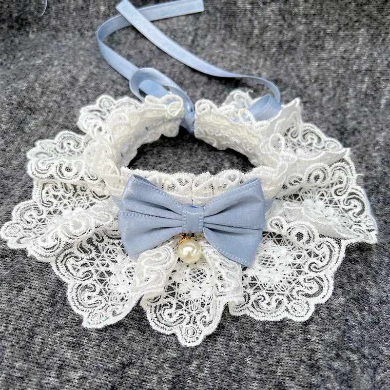 Pet drool towel with printing lace cute cat tie dog tie suitable for large, medium, and small pets going out to catch the eye