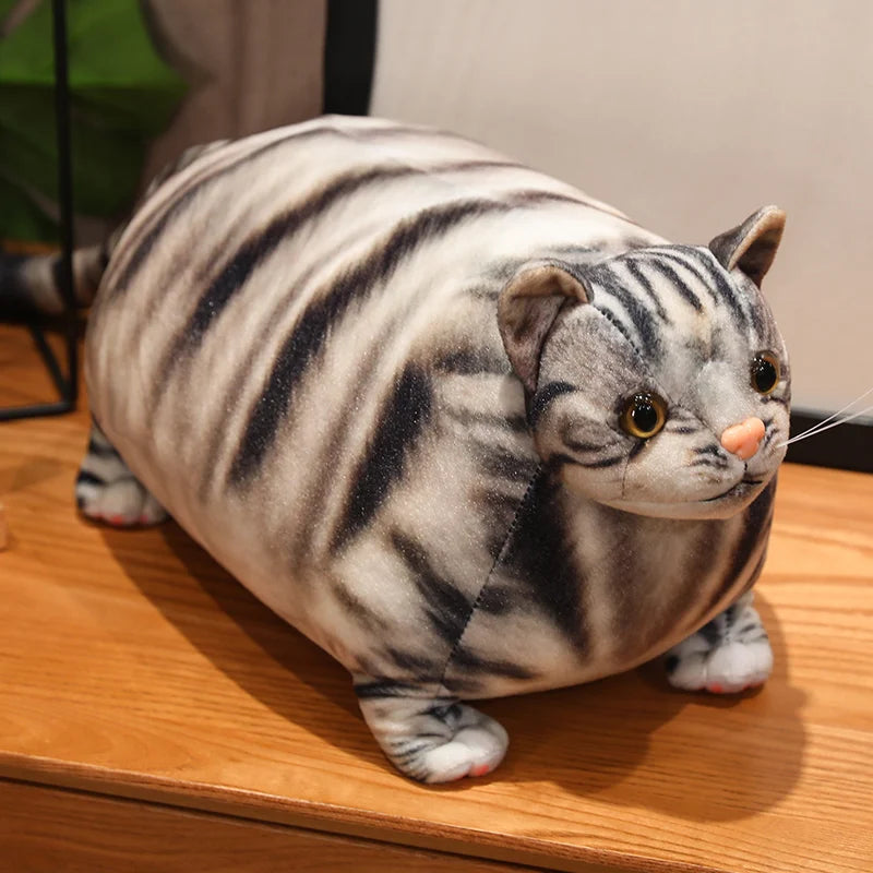 30/50cm Chubby Fat Cat Plushie Toy 3D Simulation Little Head Big Body Animal Doll Huggable Pillow Home Decoration