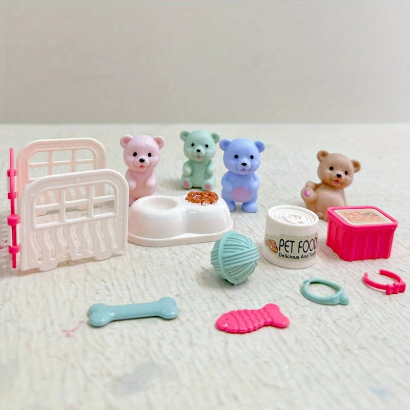 Children's Play House Toys Pet Toys Teddy Bears Pet Bathrooms Family Toys Little Girls Scene Toys Children's Gifts