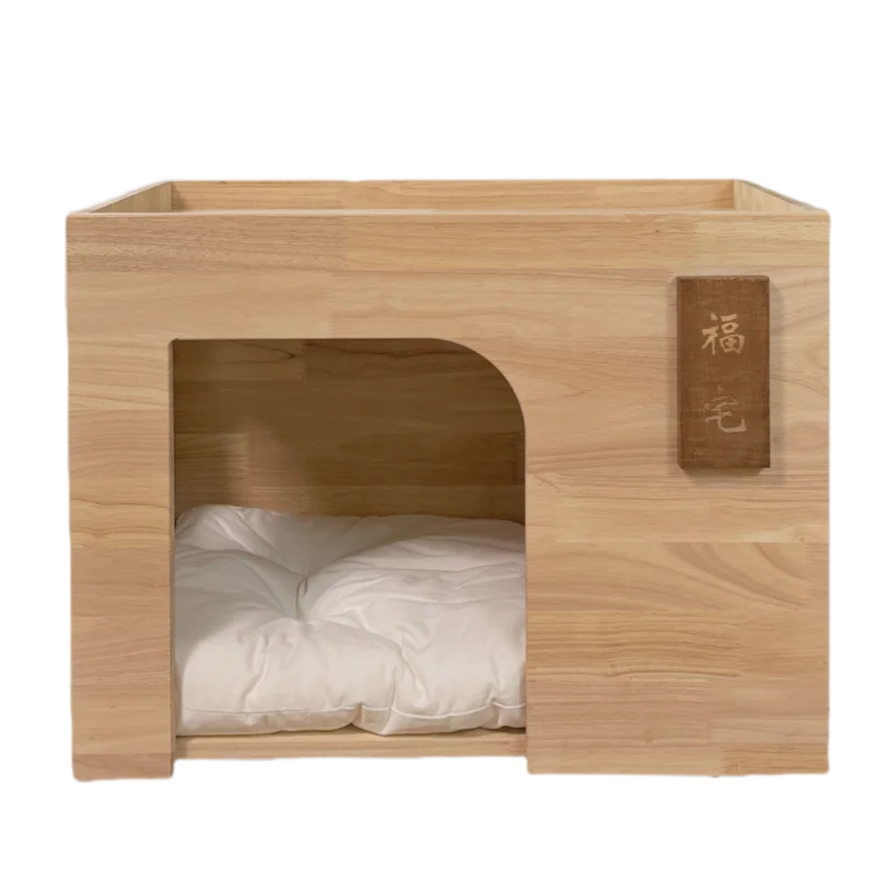 Pet Indoor Nest Durable Wooden Pet Furniture Supplies Lounge House Bed with Cushion Pad Cat Dog Home Decor Products Accessories