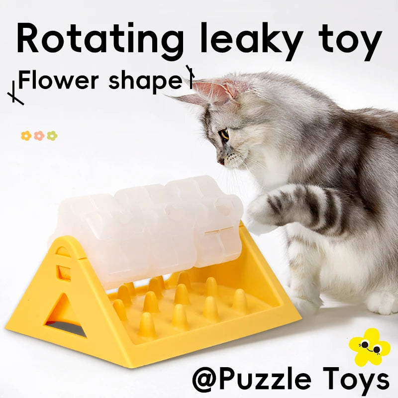 Pet Slow Feeder Dog Puzzle Feeder Treat Dispensing Toy for Dogs cats Training Interactive Rotating  Food Toys Fun Pet Supplies