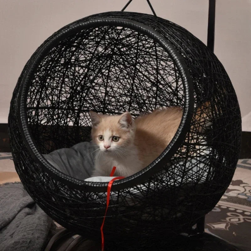 Cat Hanging Basket Hammock Cat Nest Semi-enclosed Pet Furniture Luxury Cat Bed Pet Supplies Pet Toys