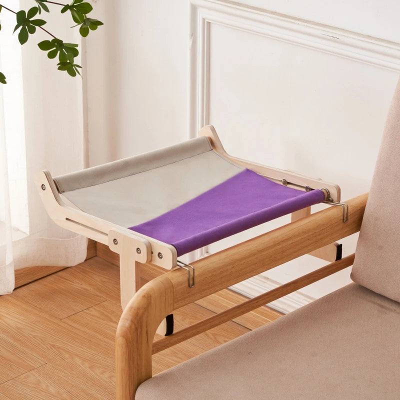 Hanging Pet Cat Bed Window Hammock Sofa House Furniture Kitten Indoor Washable Removable Seat Wooden Sleeping Bed Perch Shelves