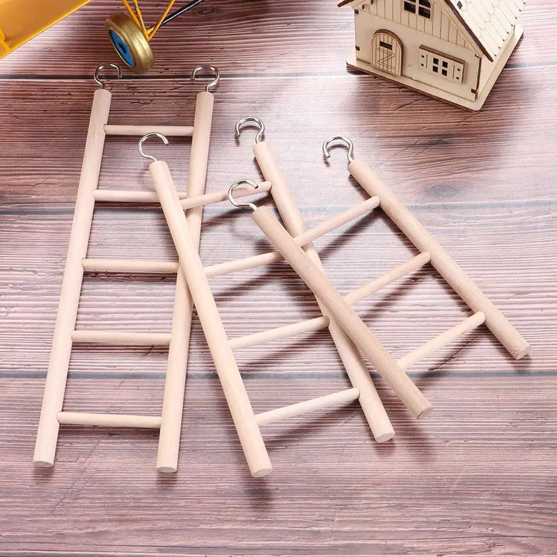 DIY HandCraft Birdcage Wood Parrot Toys Climbing Ladder Hamsters Toy Bird Supplies