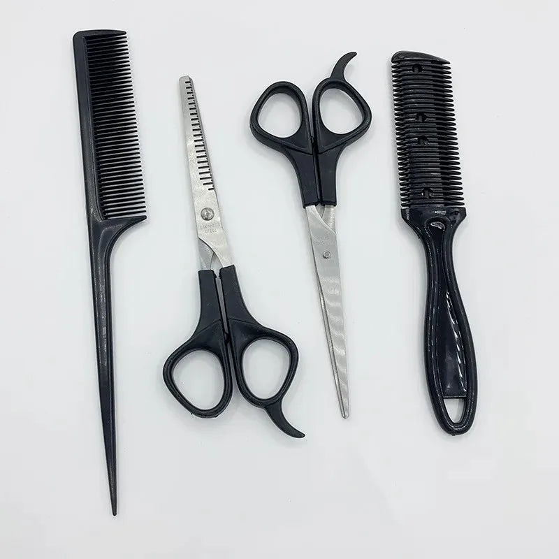 Children's Hair Cutting 4-piece Baby Hair Cutting Set Hair Scissors Thin Teeth Scissors Flat Scissors Cross Border Pet Scissors