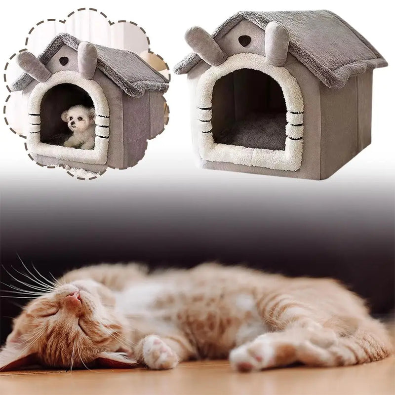 Pet Supplies Bed House Foldable Pet House Removable Washable Cat House Puppy Cave Sofa For Small Dogs And Small And Medium Cats