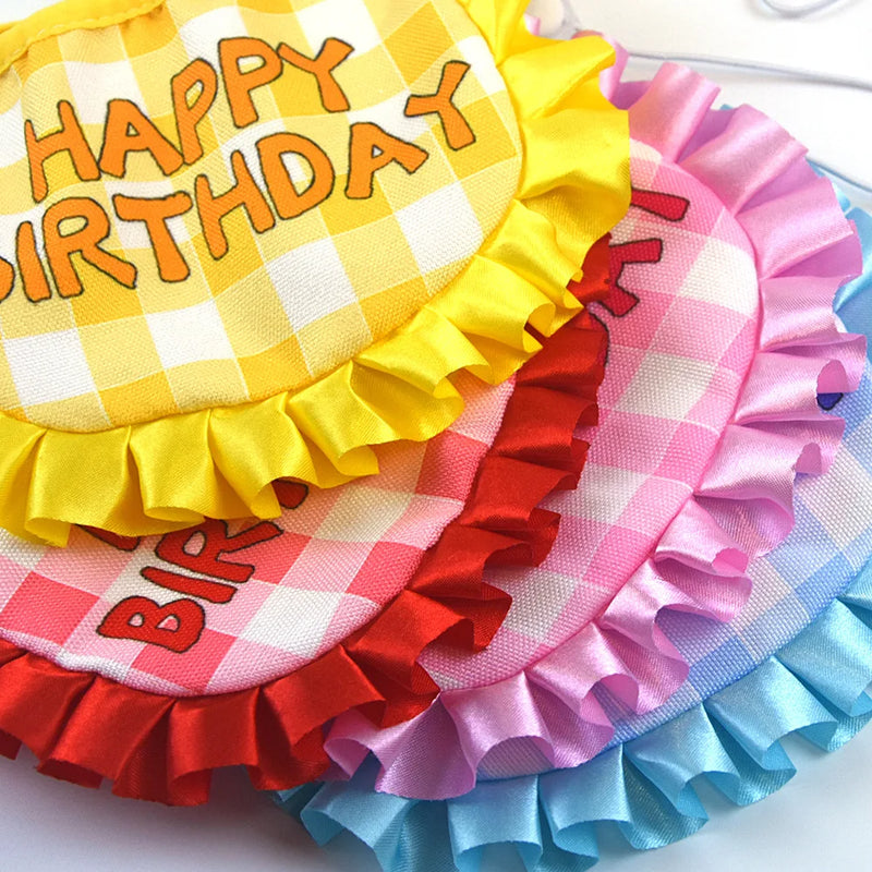 Cat Birthday Scarf Hat Set Dog Birthday Party Supplies Pet Scarf Cute Puppy Birthday Hat Scarf Decor For Small Medium Pets